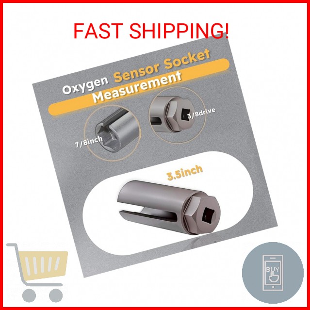 Oxygen Sensor Socket with Side Wire Cutout 3/8” Inch Drive x 7/8” (22mm) fits Al