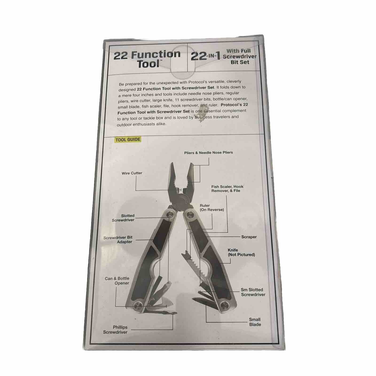New In Box 22-In-1 Compact Multi Tool Pliers, Wire Cutter, Knife, Screwdriver