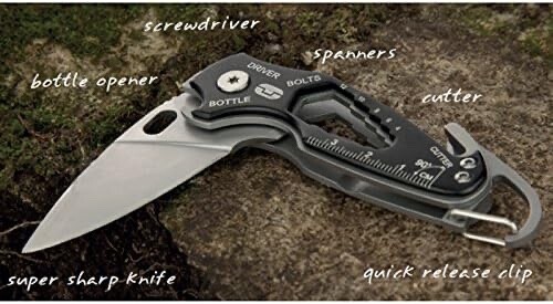 True Utility Smart Pocket Knife 11-in-1 Multi Tool With Weatherproof Case Clip