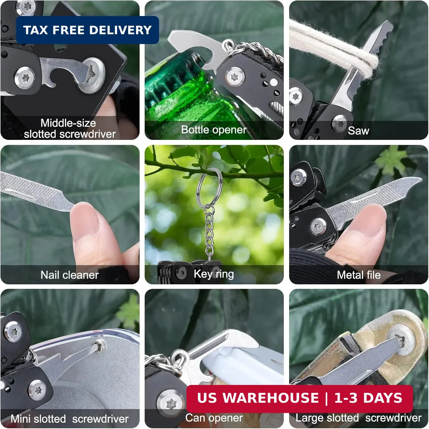 2PCS Bovgero Mini Multitool Pliers 15 in 1, Handmade Multi Tool Plier, Premium K
