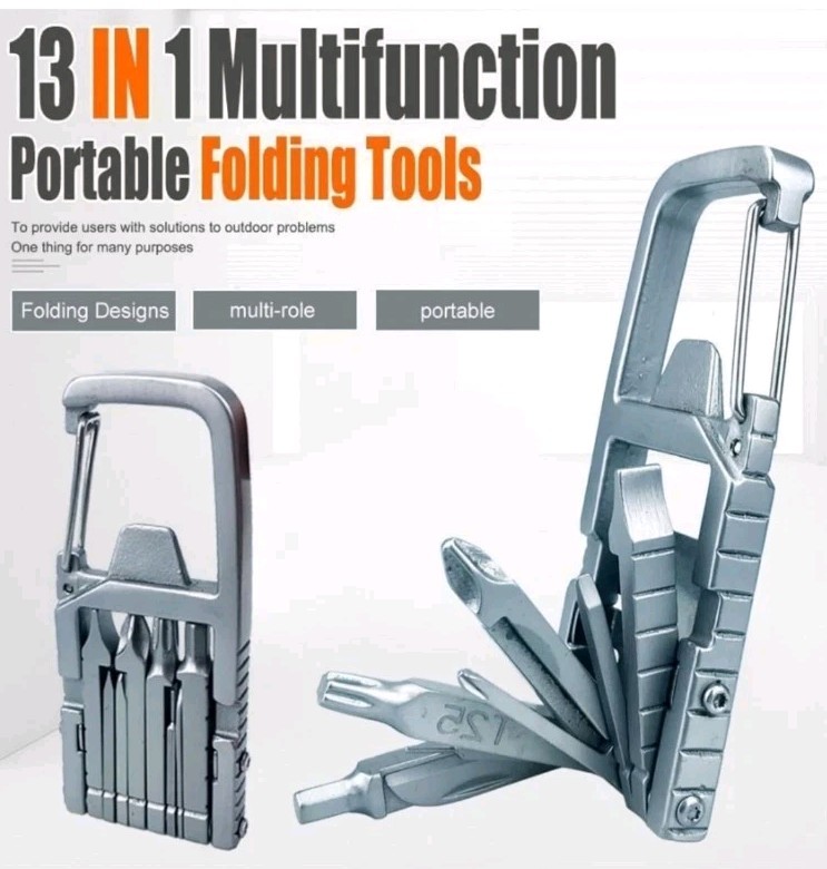 Generic 13 in 1 Keychain Multitool Screwdriver Bit Folding Multi Tool Bottle Ope