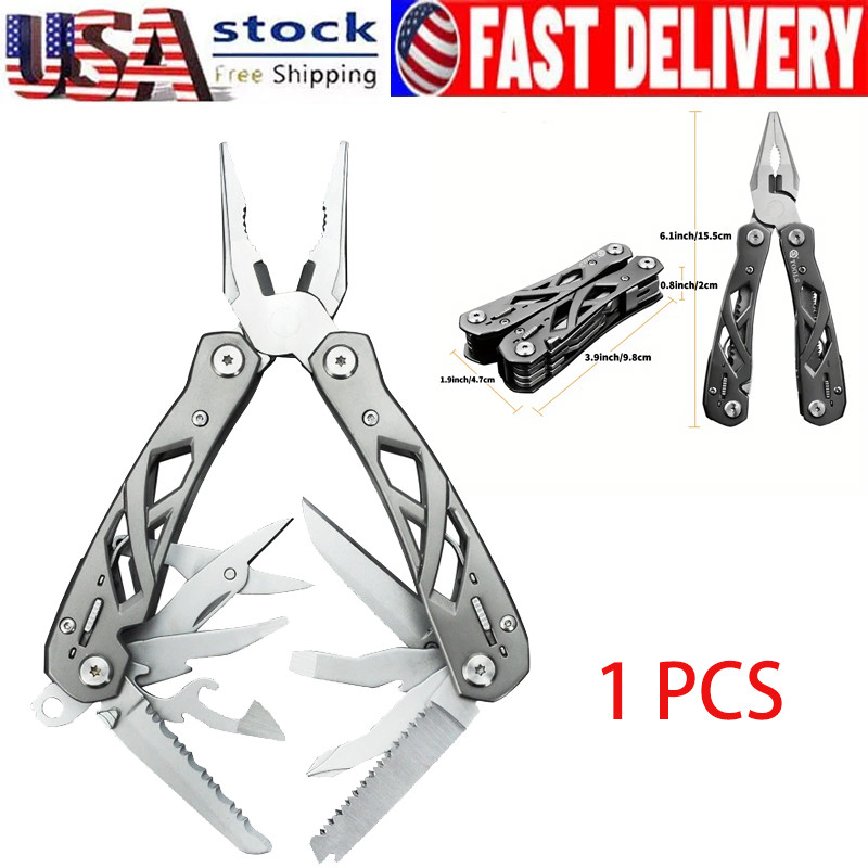 EDC Multi Plier 12 In 1 Multitool Pocket Knife Needle Nose Pliers Wire Cutter