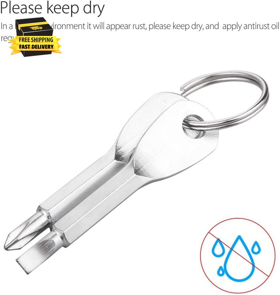 4PCS Mini Pocket Screwdriver Set Keychain Outdoor Tool Kit Stainless Steel Black