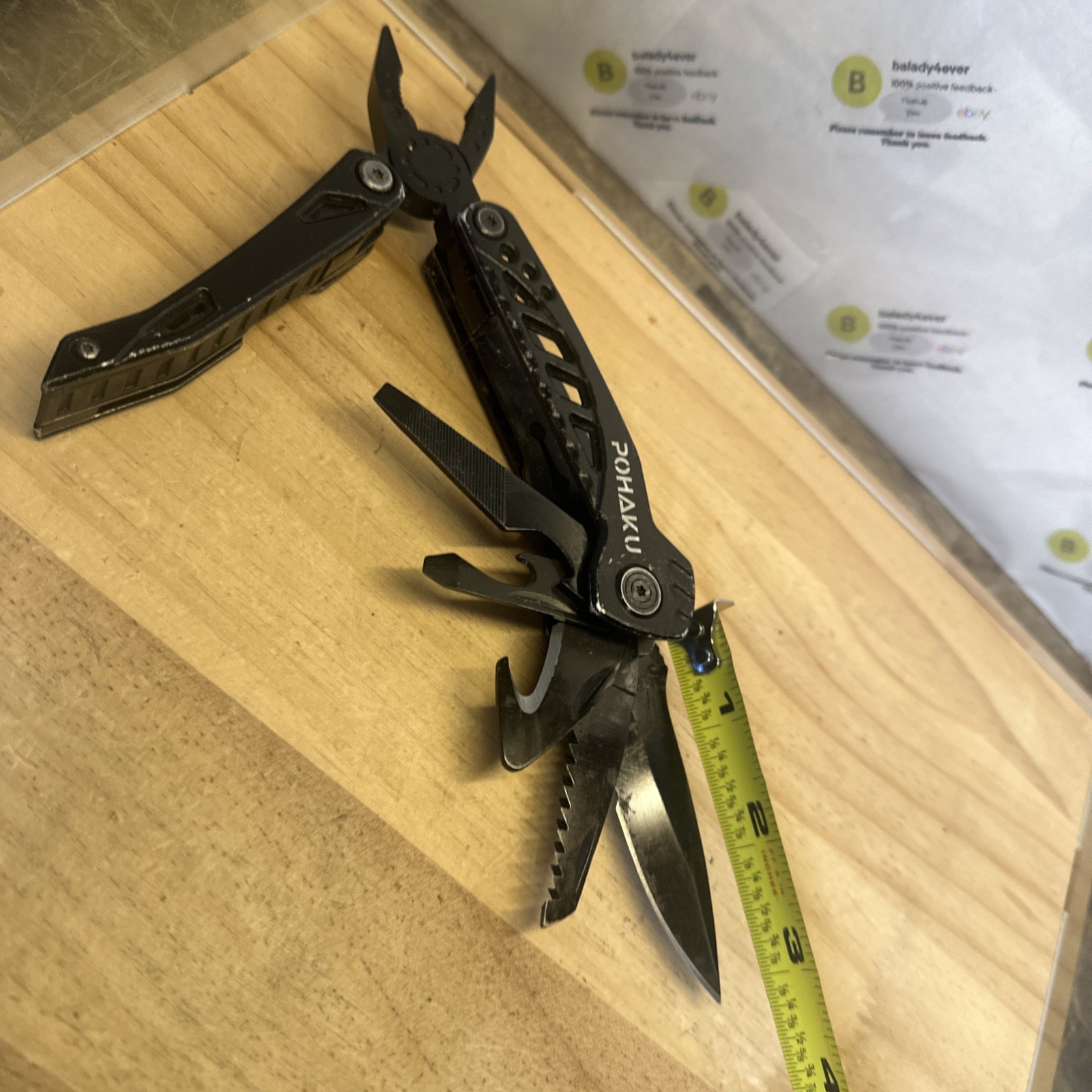 Multitool Knife, Pohaku 13 in 1 Pocket Multitool, Multi Tool with 3″ Large Blade