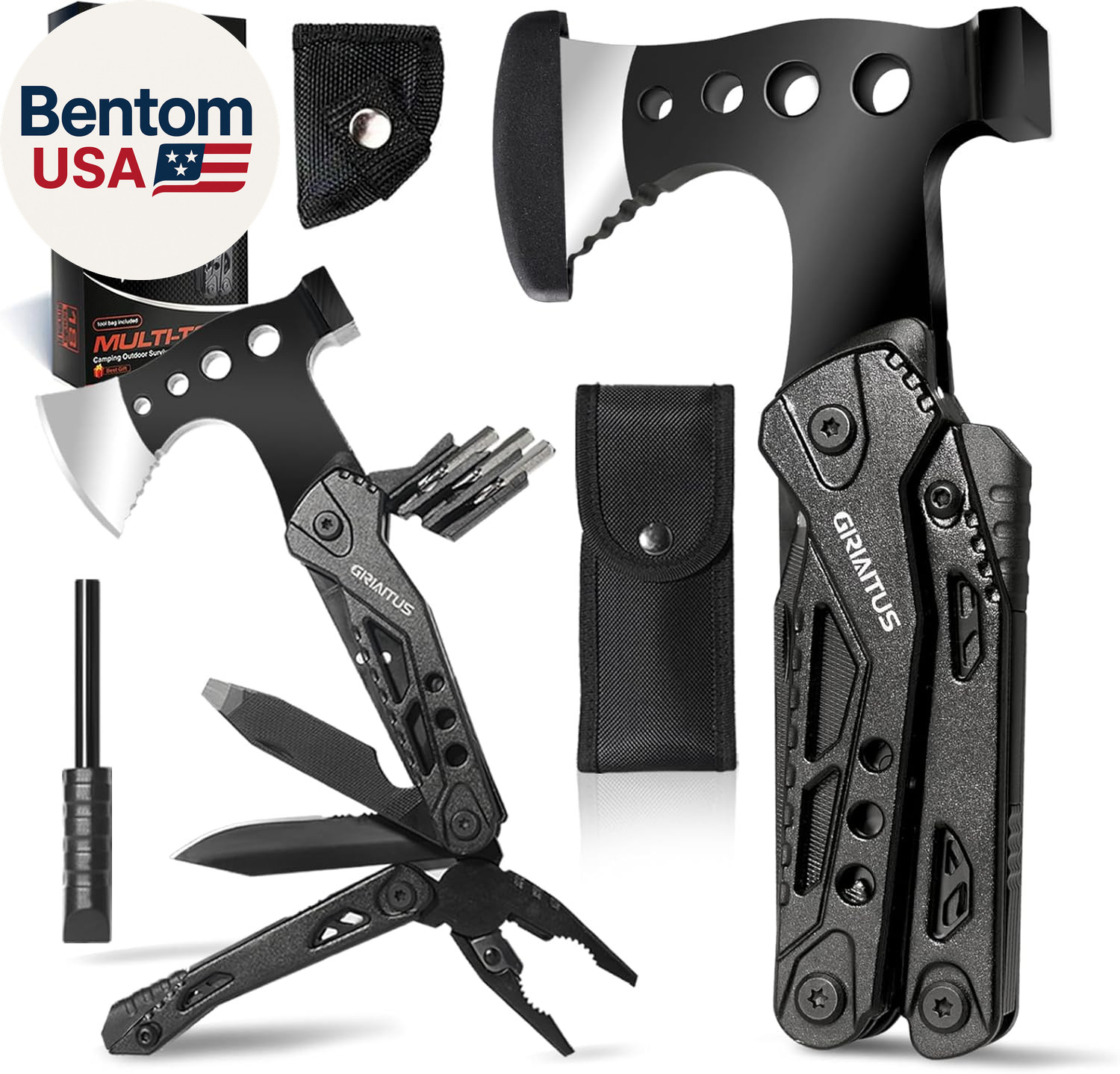 Camping Essentials Multitool Camping Accessories Gifts for Men 16 in 1 Multi Too