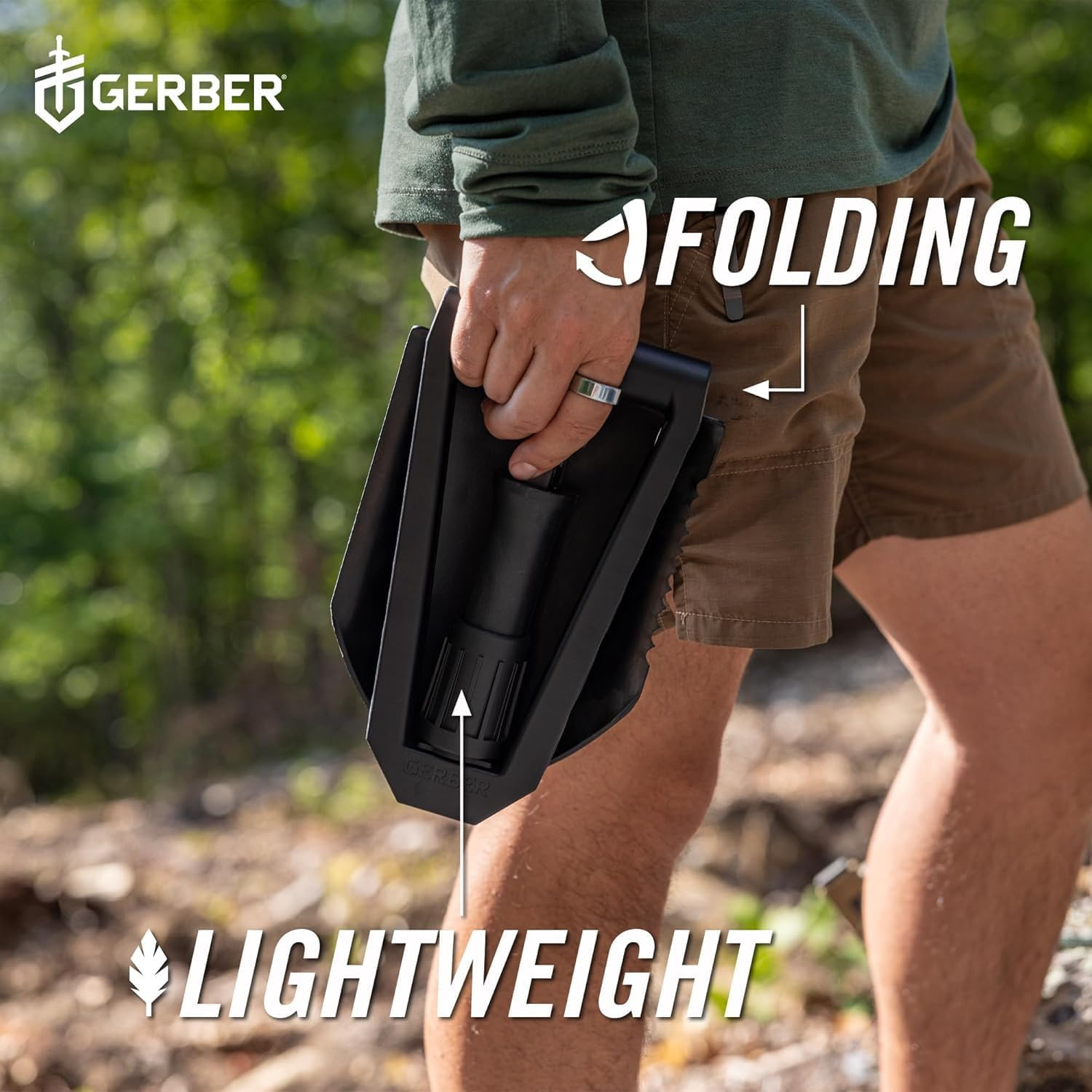 Gear Military Style Tactical Folding Spade E-Tool, Heavy-Duty All Purpose Campin