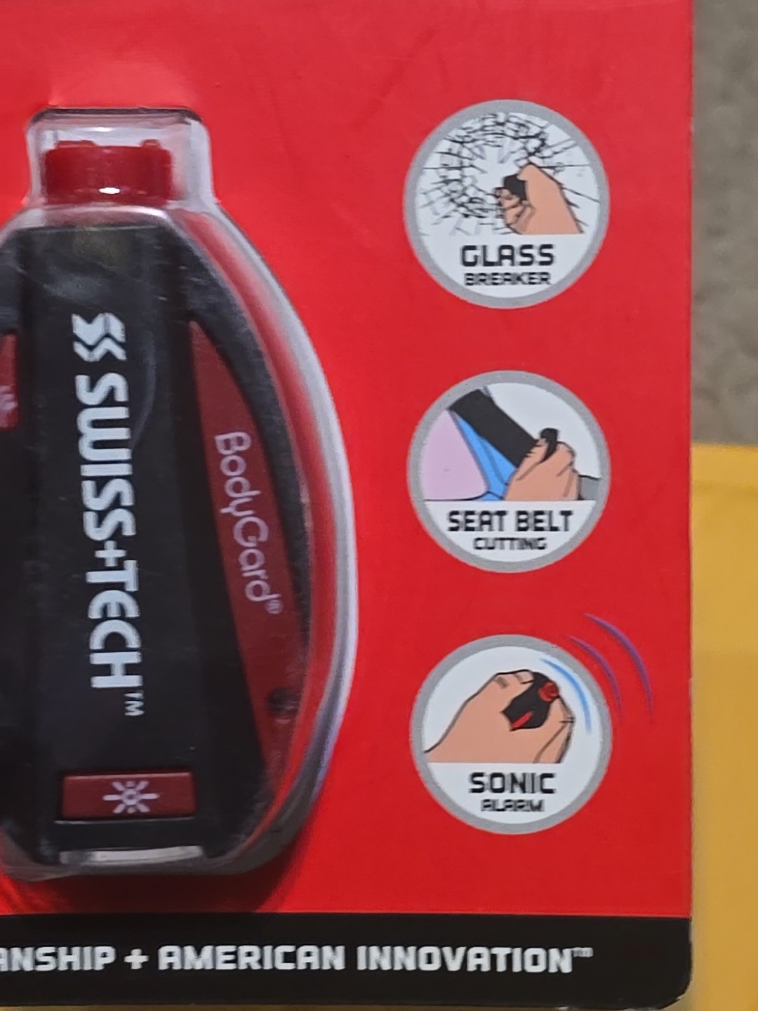 SWISS + TECH 5-IN-1 MULTI TOOL GLASS BREAKER SEAT BELT CUTTING SONIC ALARM NEW