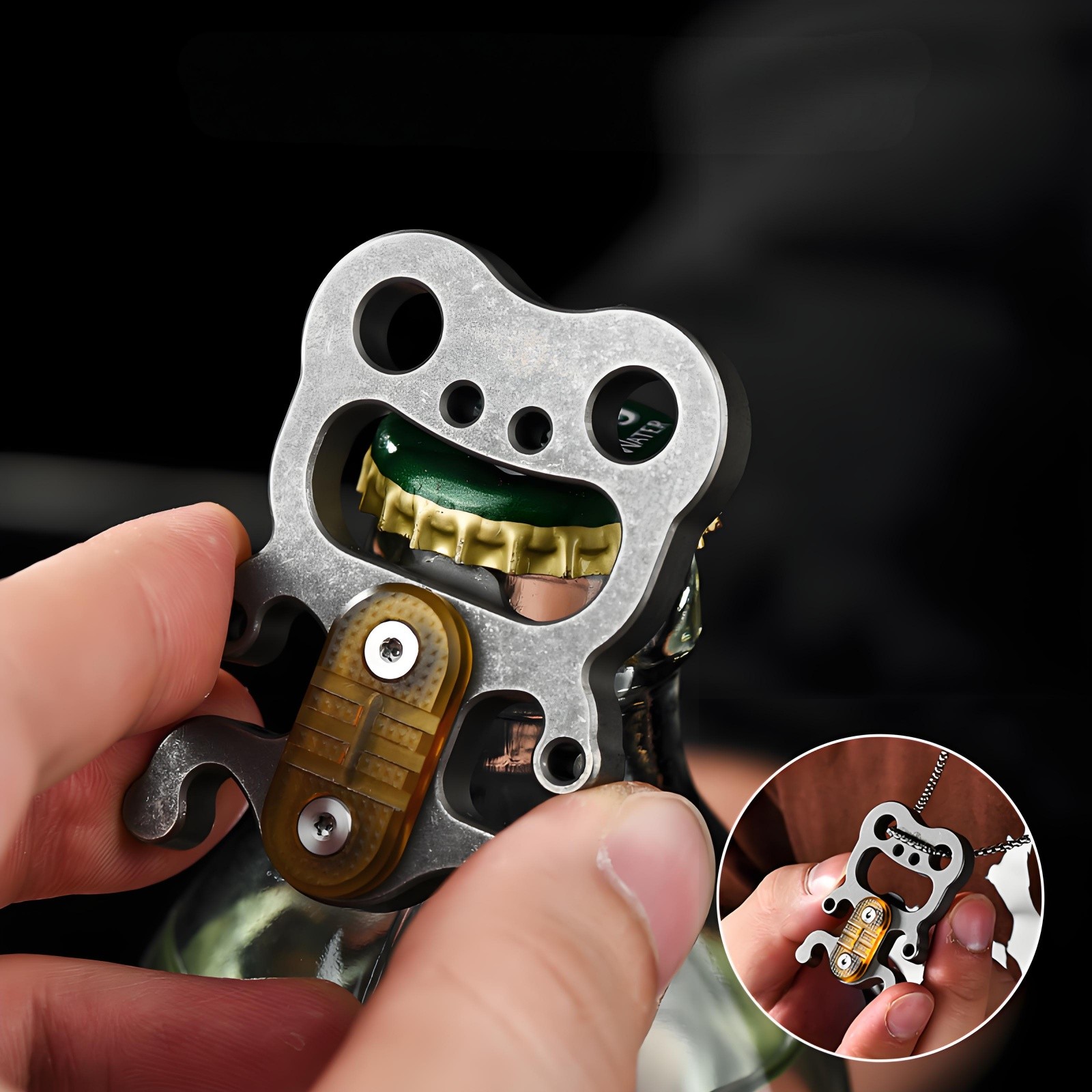 Titanium Alloy EDC Outdoor Multi-Tool Frog Shape Bottle Opener Keychain
