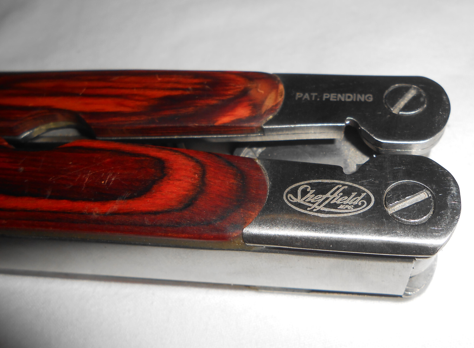 Sheffield 12-In-1 Multi Tool w/ Hardwood Handle Pliers Knife Blades Screwdrivers