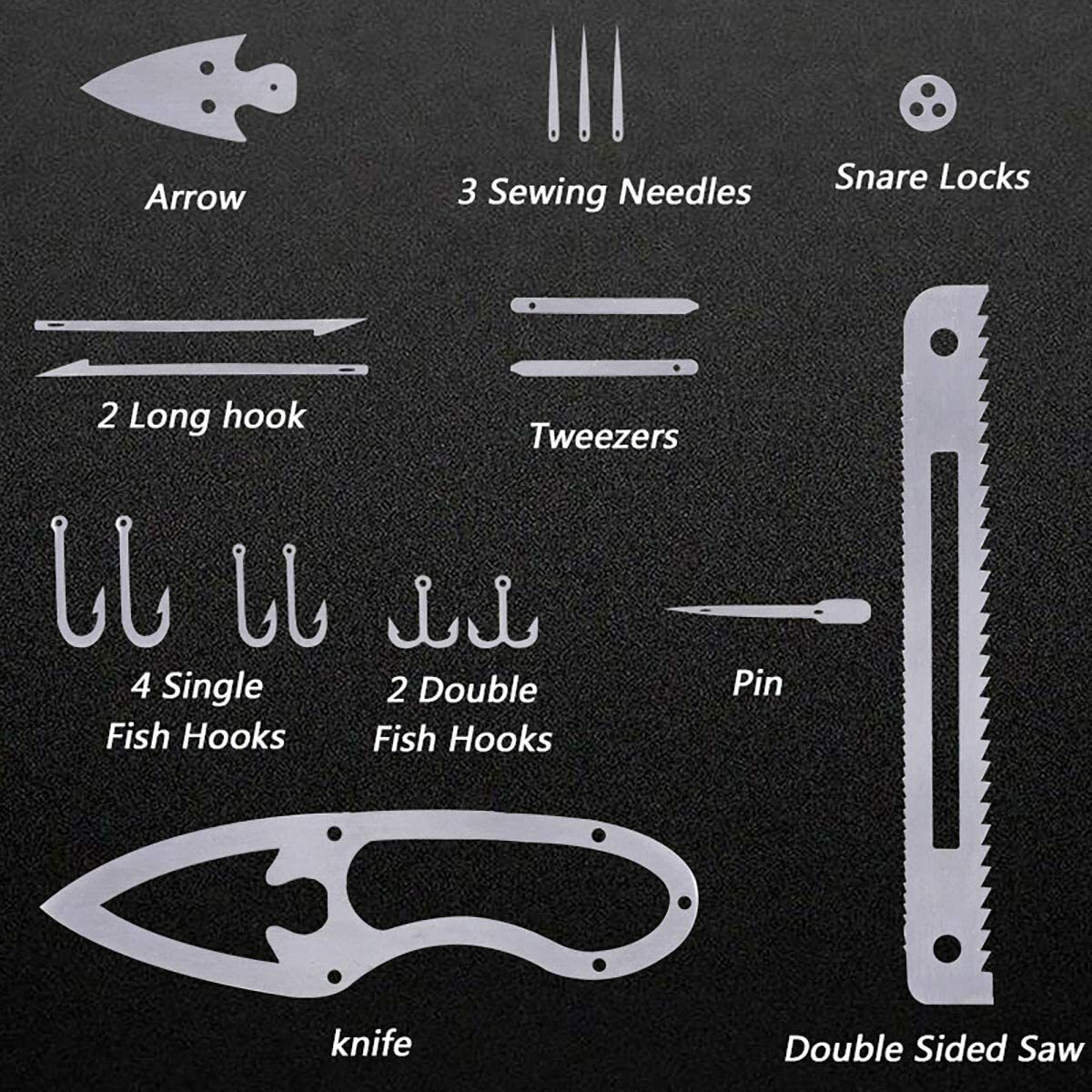 Survival Multitool Card 22 in 1,Steel Credit Card Pocket Sized Survival (4pcs)