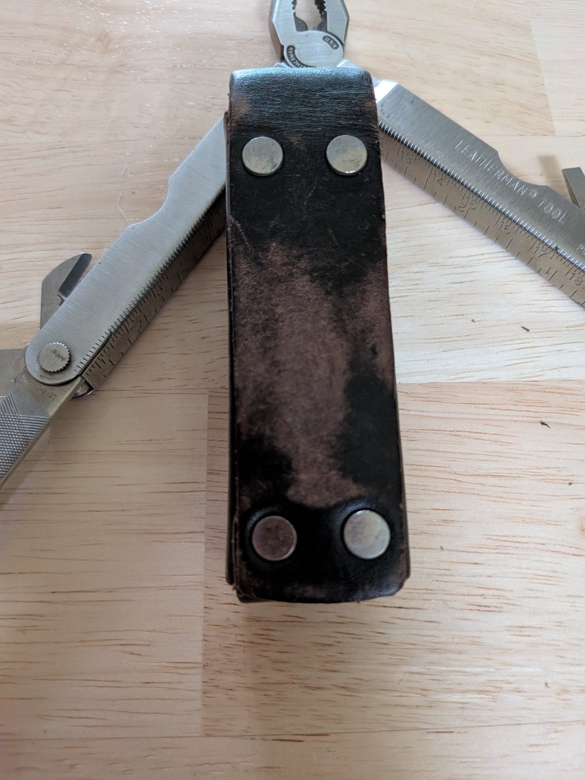 Vintage Leatherman Multi-Tool With Leather Case Made In USA-Grey 1997