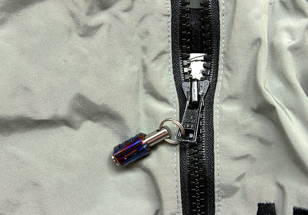 Titanium Moku Ti Timascus Lanyard Umbrella Rope Pendant EDC DIY Bead Zipper Head