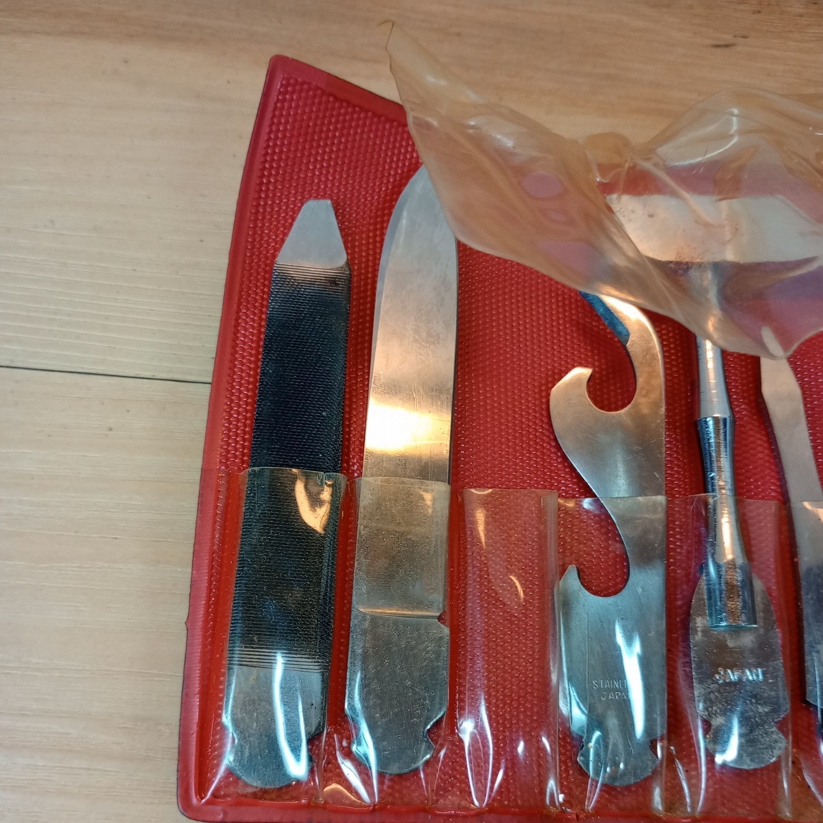 Vtg Multi Purpose Tool Kit Pocket Size Knife Interchangeable 6pc Stainless Japan