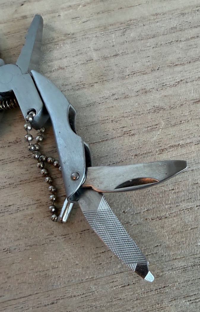 Mini Stainless Steel Keychain Multi Tool Pliers Knife Screwdriver File- Compact
