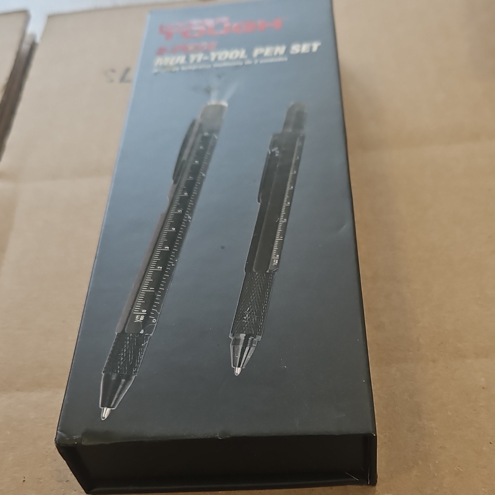 Hyper Tough Multi-Tool Pen Set Black Metal Bubble Level Ruler Stylus Screwdrive…