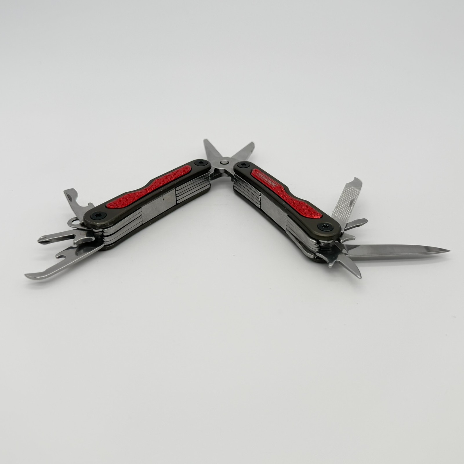 Craftsman 10-in-1 Mini Pocket Multi-Tool Red Honeycomb Keychain Pliers EDC