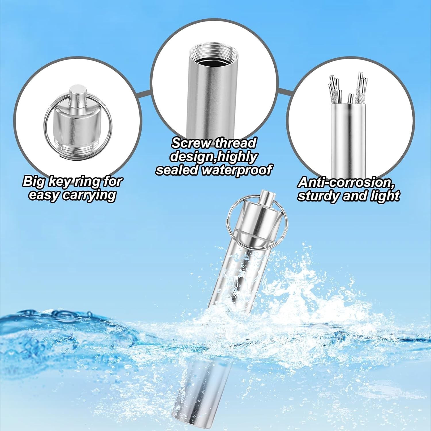 Metal Toothpicks Portable Metal Toothpick Holder W/ 10 Pcs Reusable Stainless