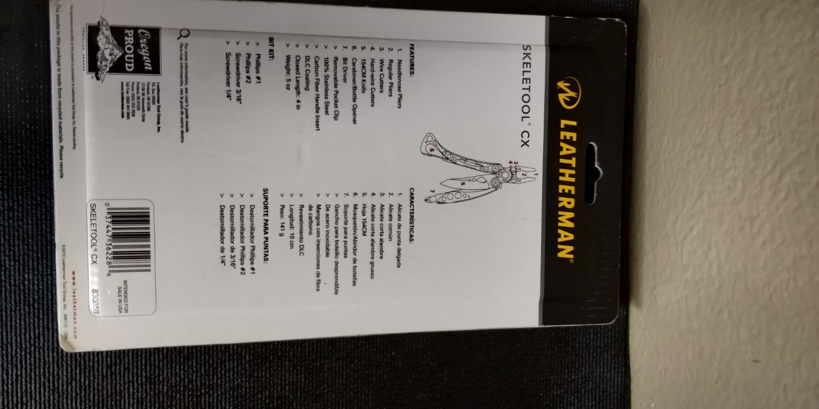 Leatherman Skeletool CX 7-in-1 Multi-Tool,Carbon Fiber Handle,Rare,Discontinued