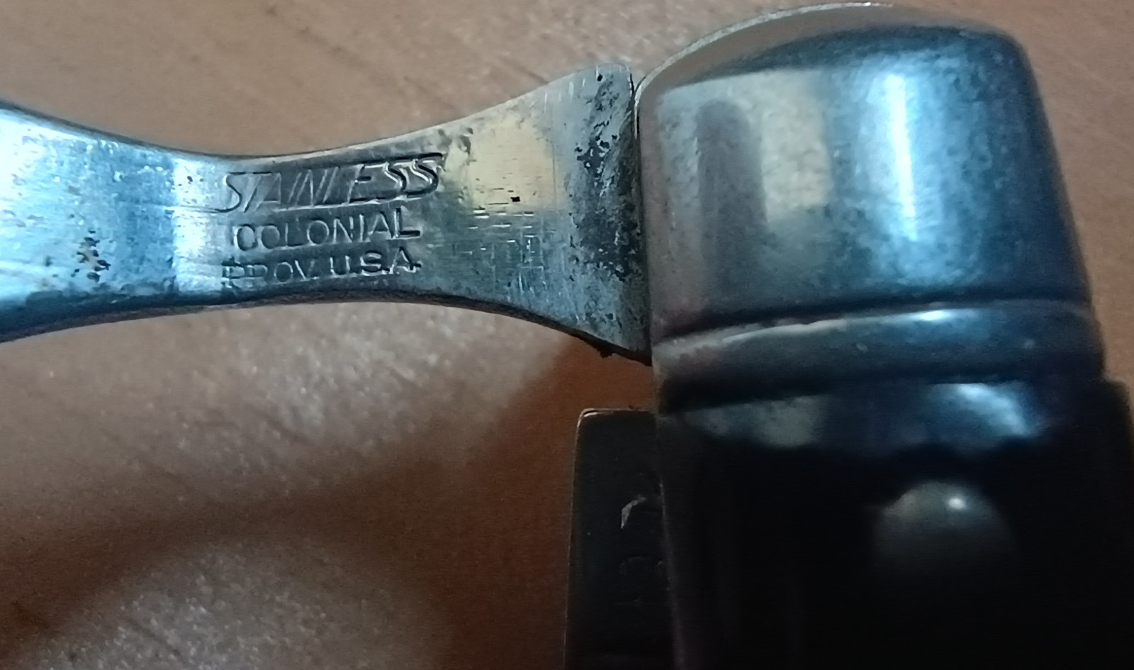 Vintage Colonial stainless Folding Multi-Tool Knife Spoon Fork, 4 Tools