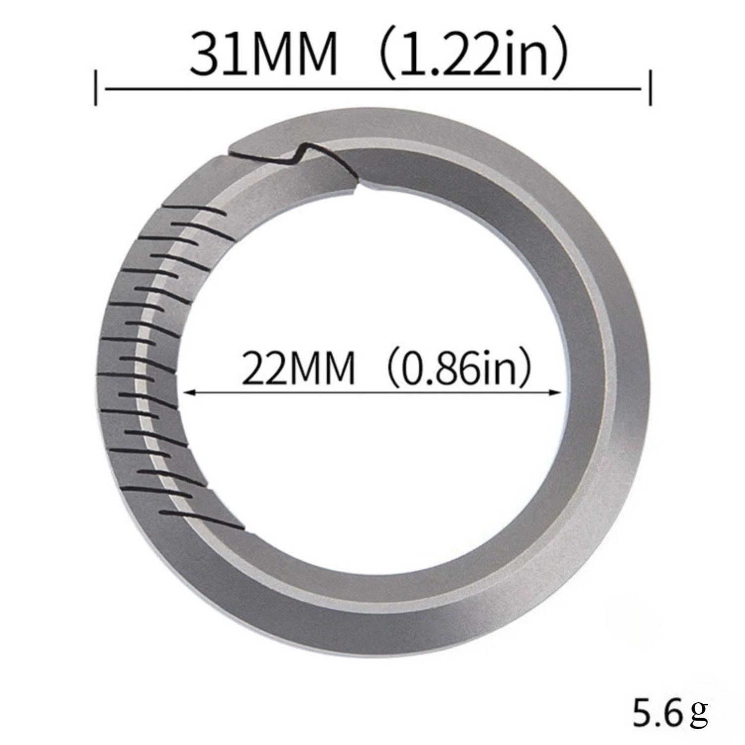 Titanium Timascus Insert Buckle Ring Portable Double Keychain Pendant EDC Tool