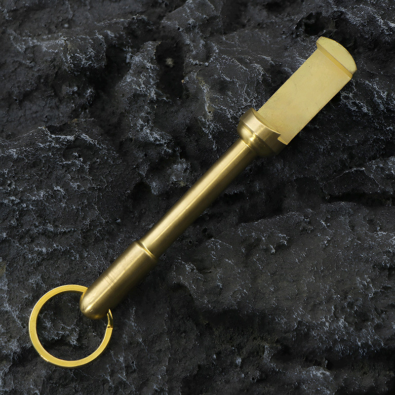 Handmade Creative Portable Solid Brass Bottle Opener Key Chain Pendant EDC Tool
