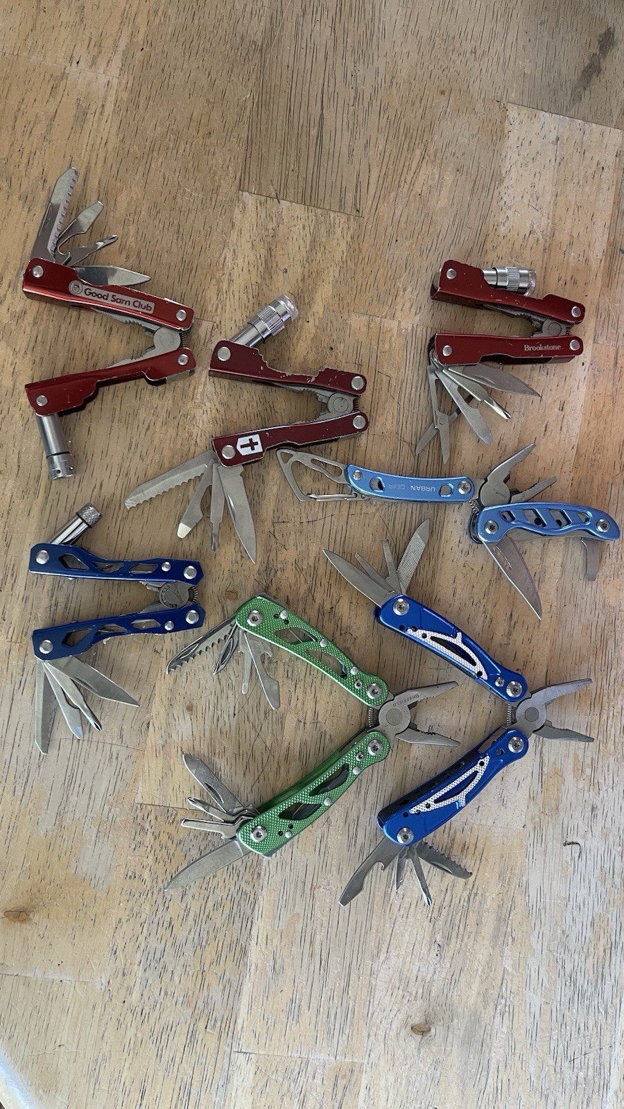 7 Anodized Mutitool Nine Total Tools w/ Aluminum Handles