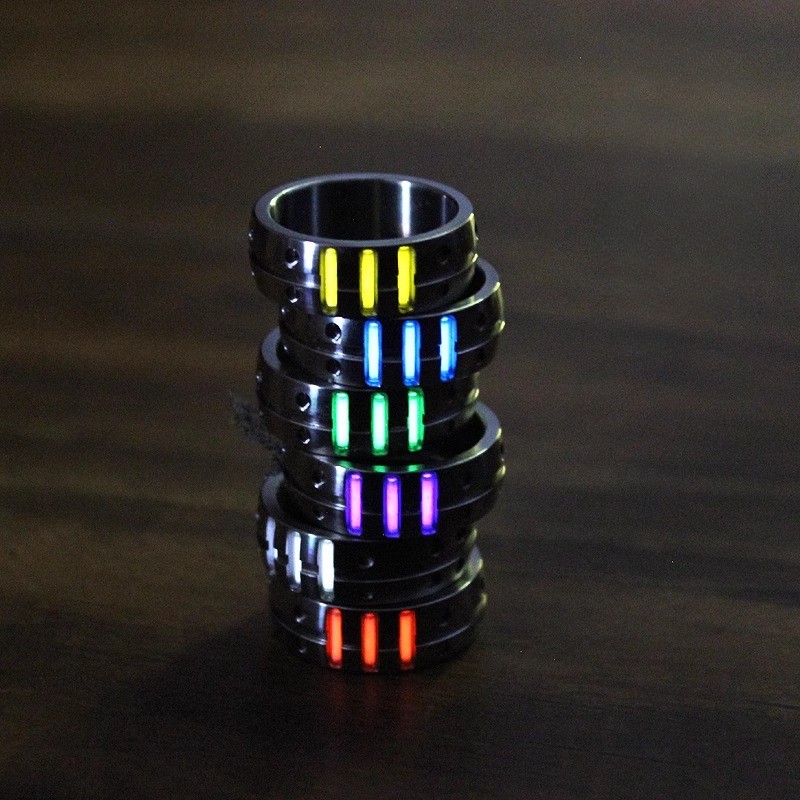 Titanium Alloy Luminous Ring Night Light Multi Color 18mm Gift Collection