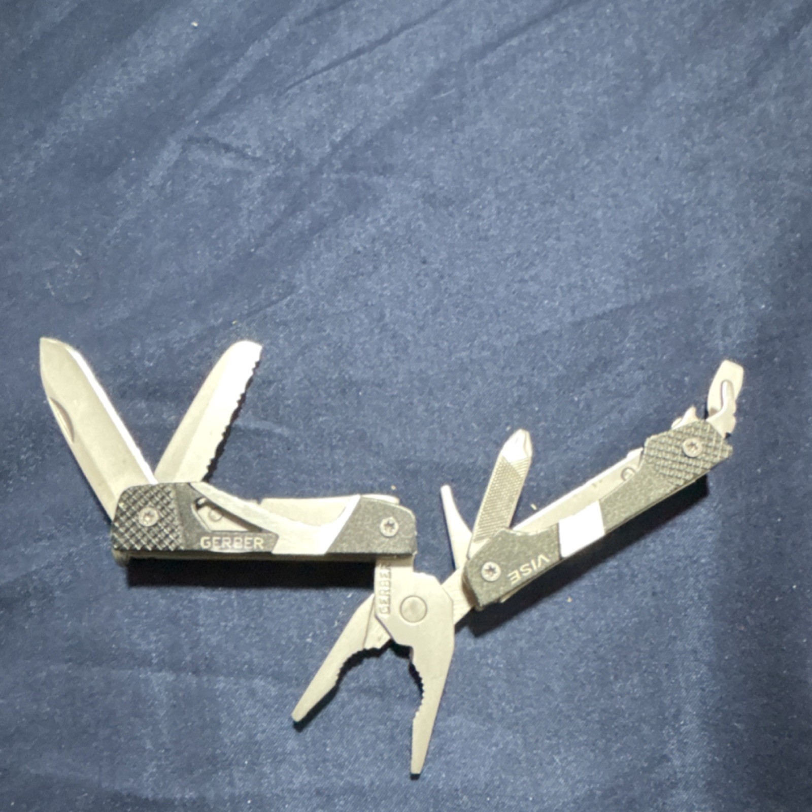 Gerber Vise Black Silver Stainless Steel Multi-Tool, Serrated Knife & Pliers