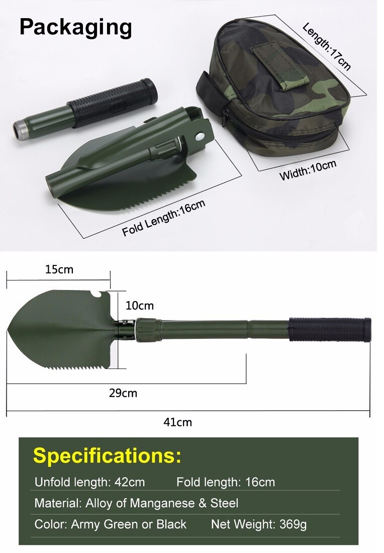 Folding Camping Shovel Survival Emergency Outdoor Tool Military Garden Spade