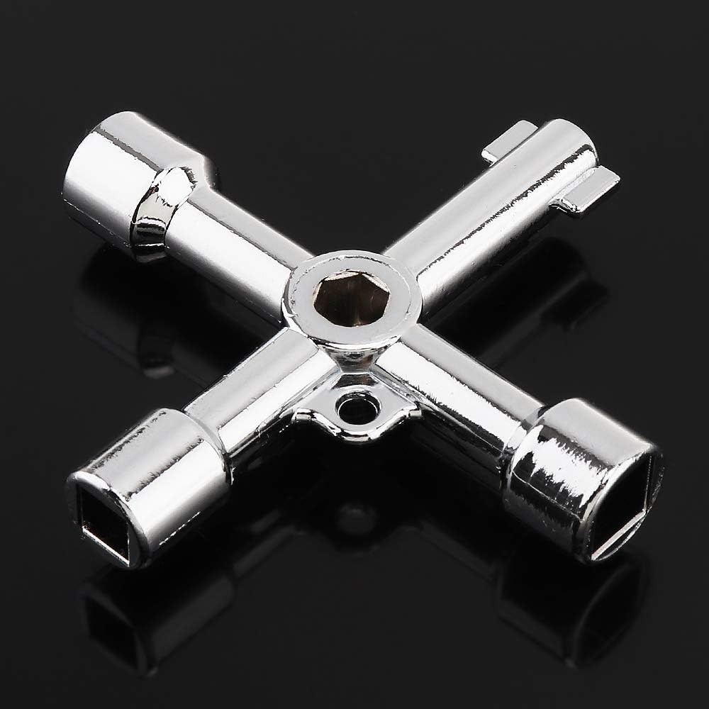 Versatile 4-Way Key Tool for Electric, Gas, and Water Cabinets – 2.83″ Size