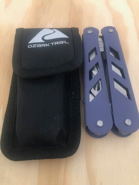 Ozark Trail -12 IN 1- Multi Tool Stainless holder outdoor BLUE — Great Condition