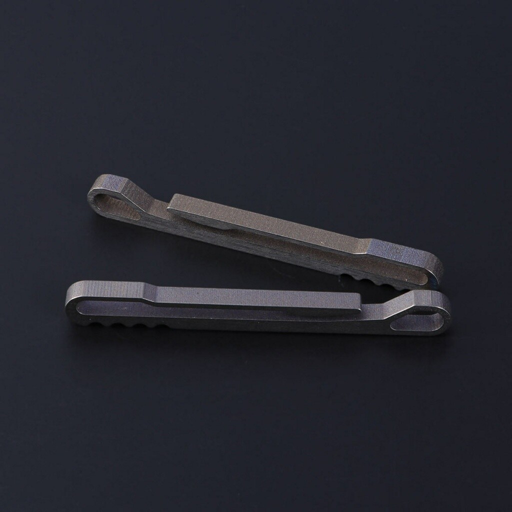 2PCS Titanium Alloy Carabiner Spring Snap Clips Hook Keychain Keyring Buckle