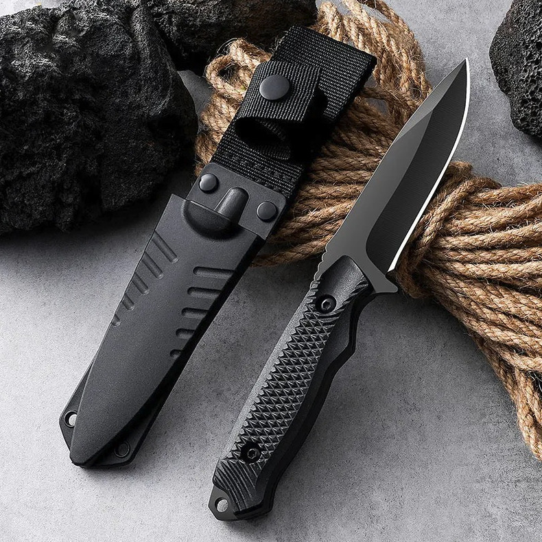 1pc Stainless Steel Sheath Pocket Knife High Hardness Outdoor BBQ Tool – NEW