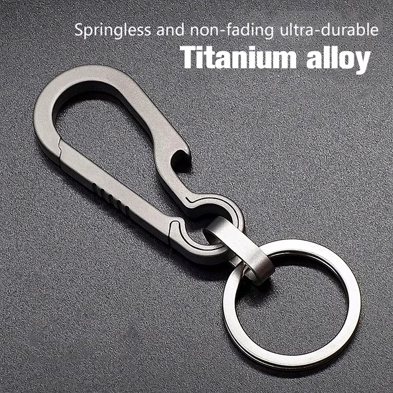 Titanium Buckles EDC Outdoor Tool Titanium Alloy Keychain Tiranium Buckle Key Ri
