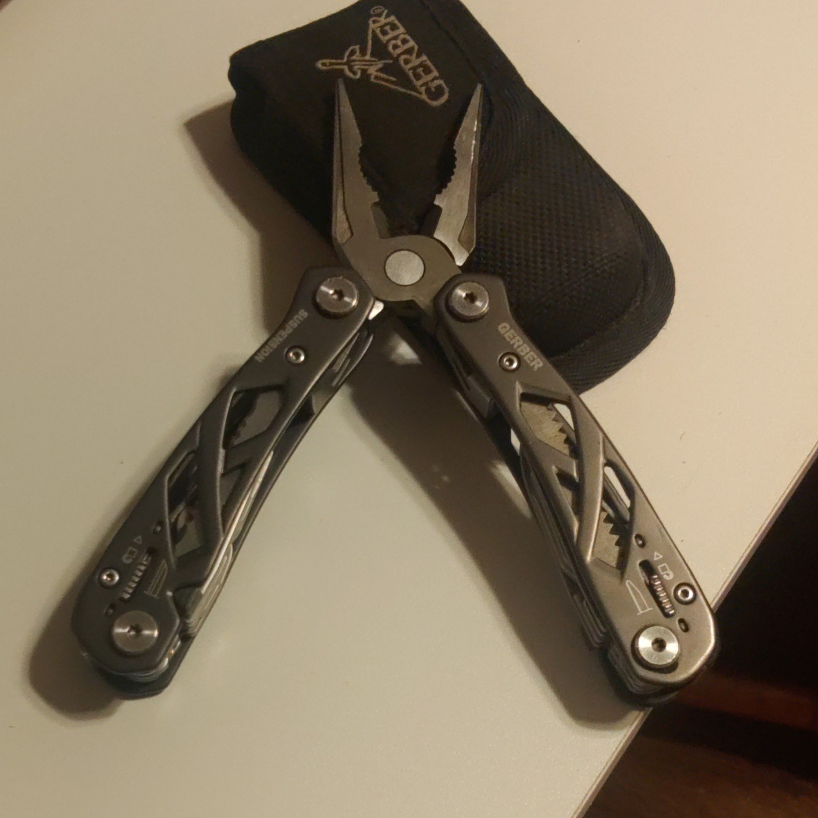 Gerber Suspension Multi-Tool Stainless Steel Silver Sheath Plier Knife Scissors