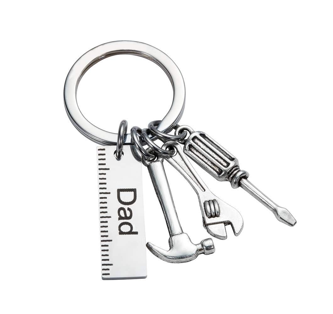 Pop Keychain with Ruler Hammer Wrench Screwdriver Gifts for Dad, Fatherâ€™s Day