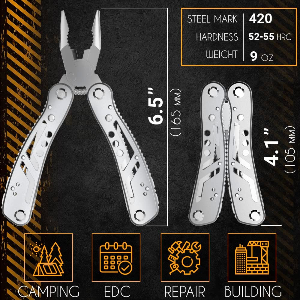 Multitool 24 In1 Mini Tools Knife Pliers +11 Bits Multi Tool All in One St.Steel
