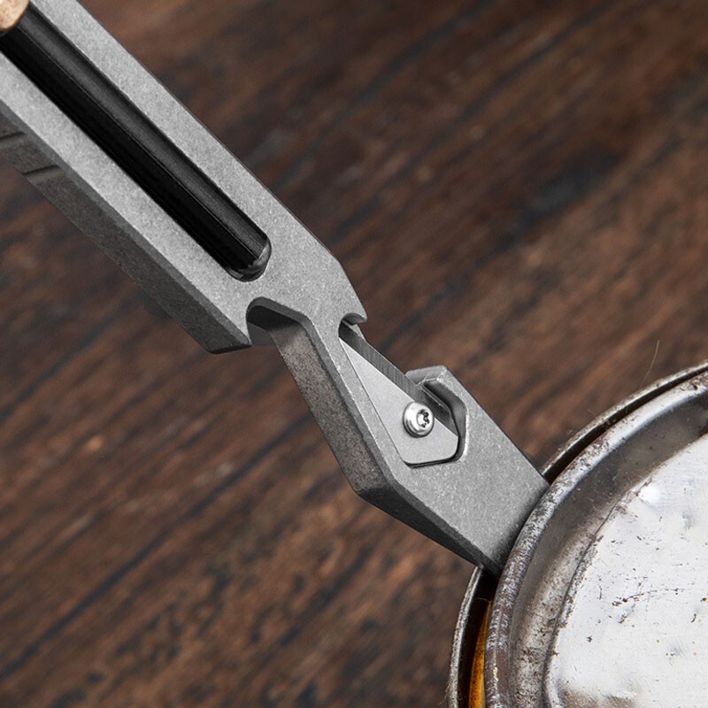 Titanium Alloy Multifunctional Pry Bar Crowbar Outdoor EDC with Strike Fire Tool