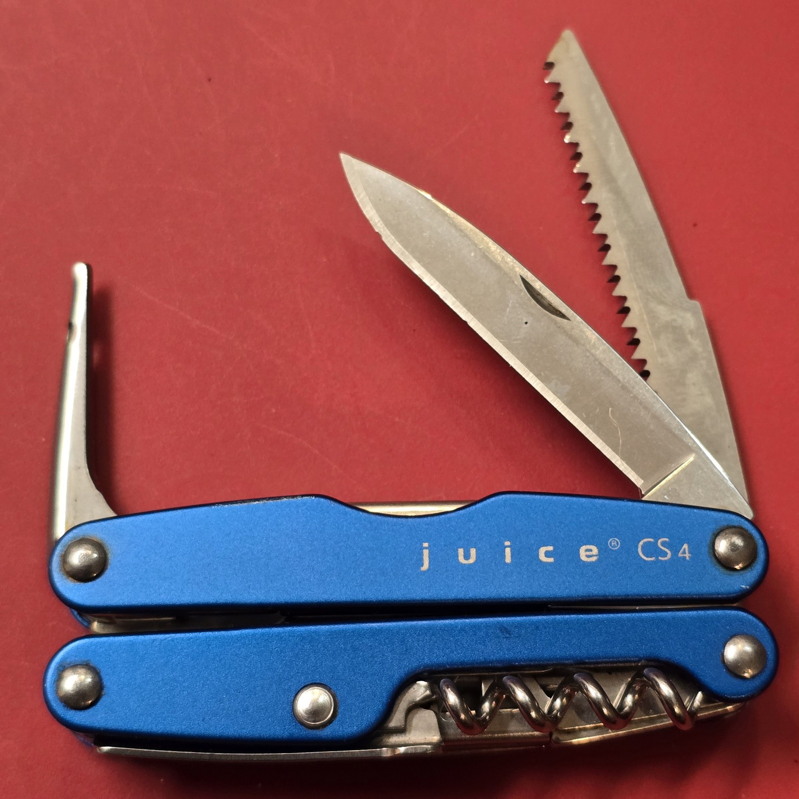 LEATHERMAN JUICE CS4 BLUE RETIRED MULTI TOOL PLIERS KNIFE SCISSORS