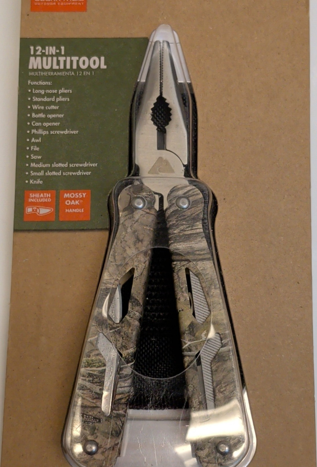 Ozark Trail 12-in-1 Multi-Tool Straight Edge 2.5in Blade Camo w/ Sheath
