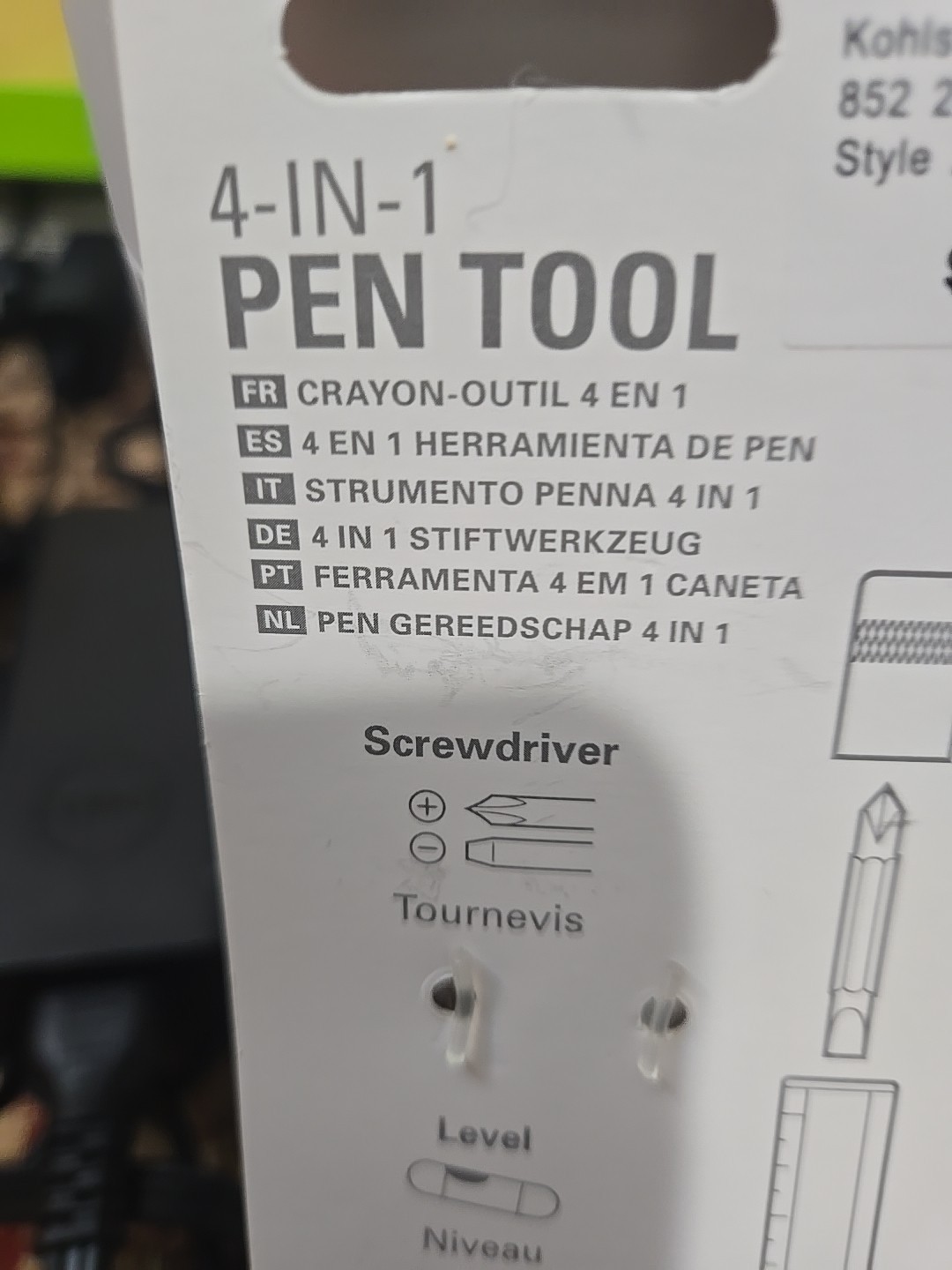 4 in 1 pen tool By Kikkerland Screwdriver , Ruler Ballpoint Pen And Leveler
