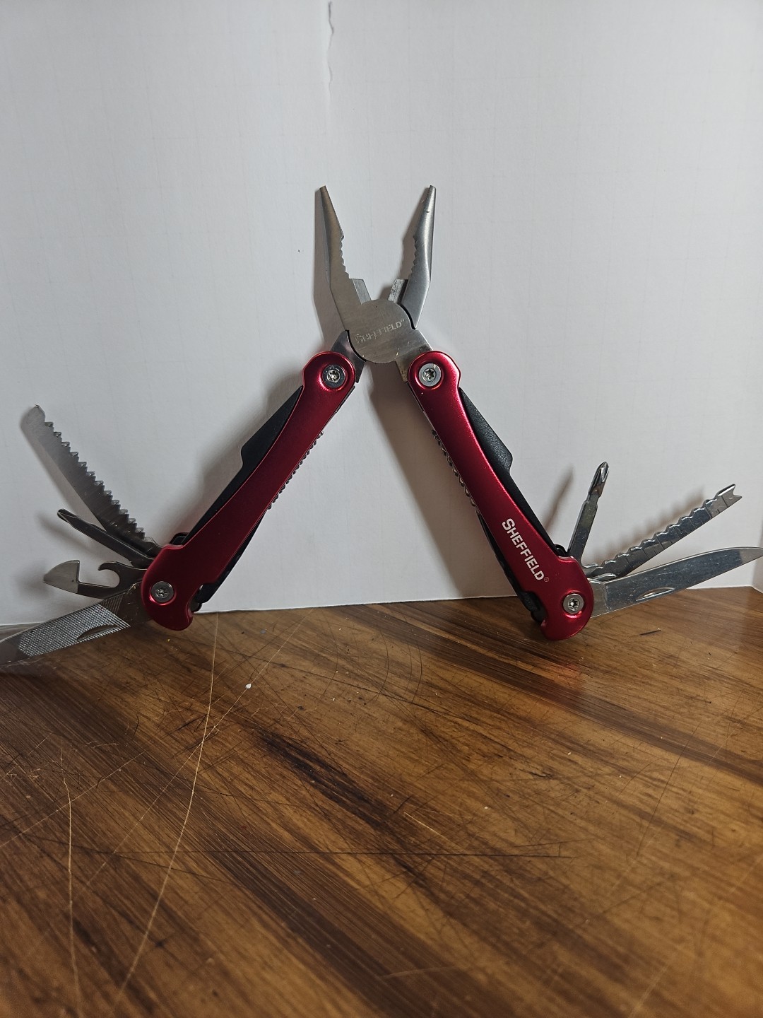 SHEFFIELD 1 Pc. Precision Multi Tool w/Belt Pouch ~ Red Handle