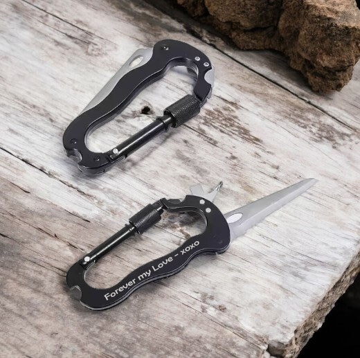 Engraved Carabiner- 5 in 1 Multi-functional Knife Carabiner – Firefighter Gift