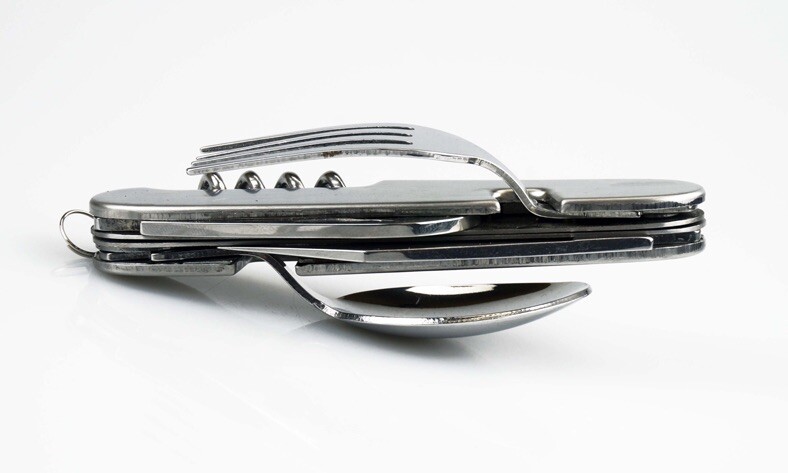 7-In-1 Stainless Steel Multi Function Camping Tool Utensils Knife Spoon Opener