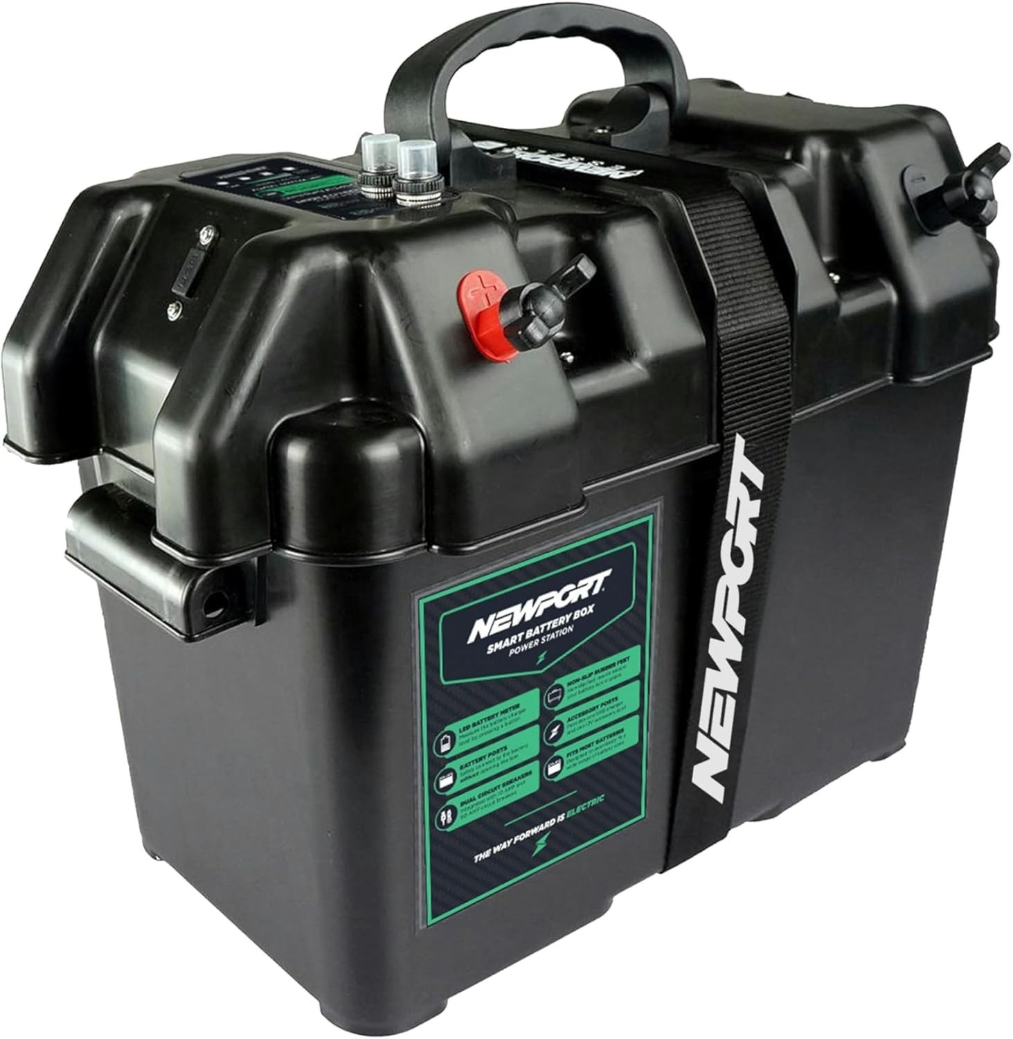 Newport Trolling Motor Smart Battery Box Power Center with USB and DC Ports, …