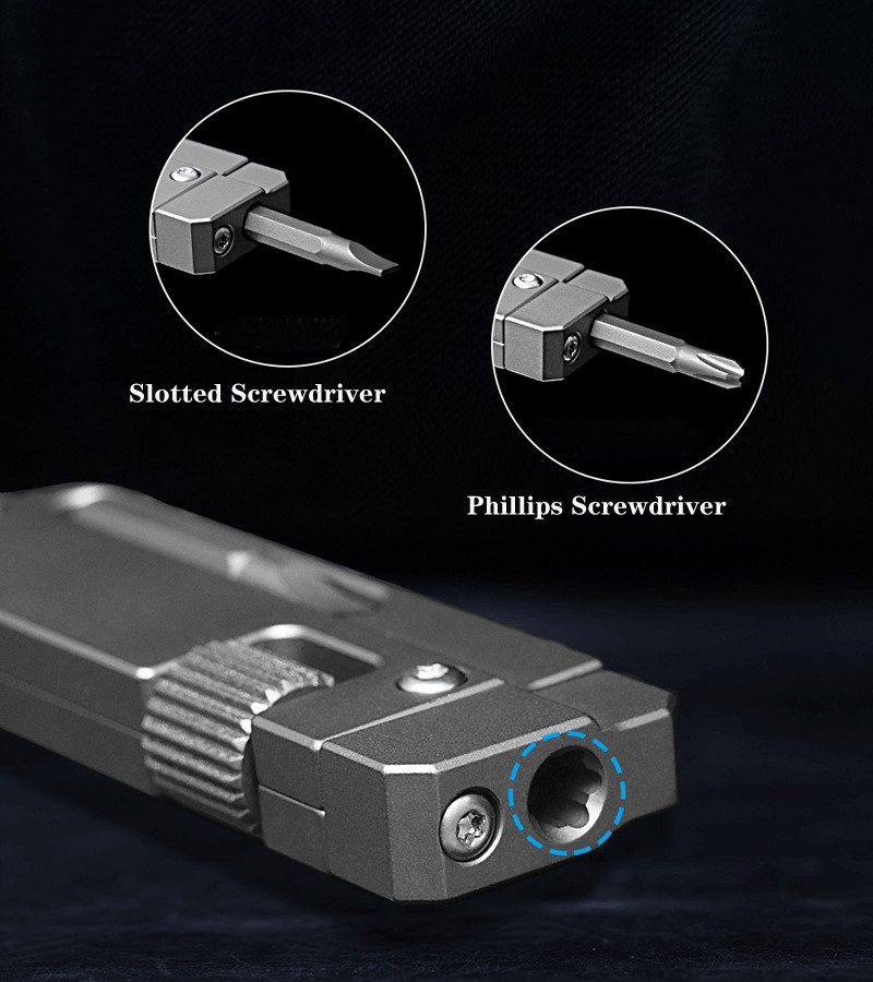 For EDC Titanium Alloy Multi Tool Adjustable Wrench Pocket With Bit Holder