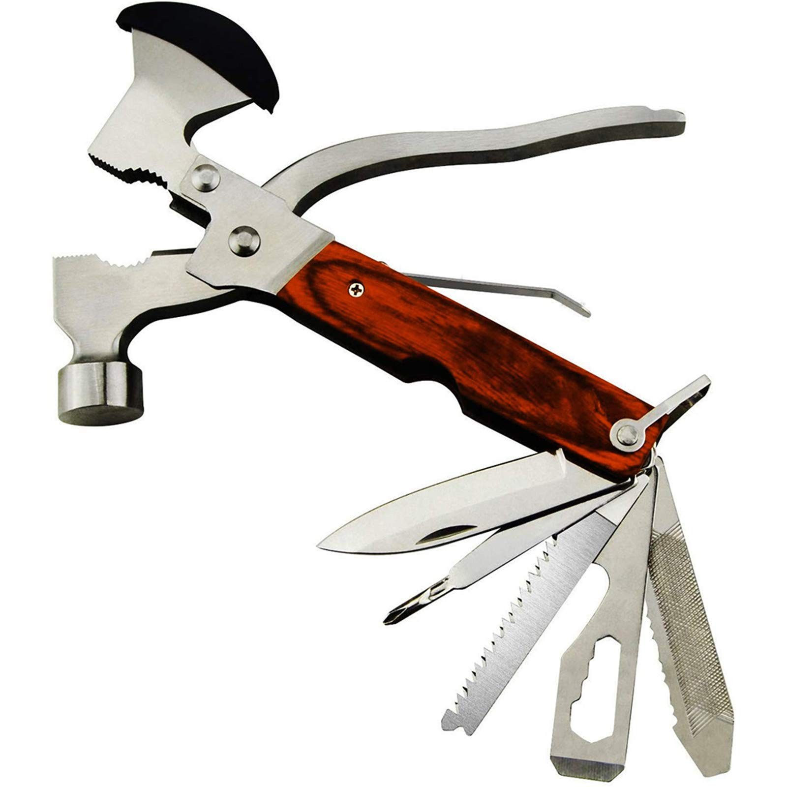 18-in-1 Multitool: Axe, Hammer, Knife – Survival Gear for Men, Dad, Husband