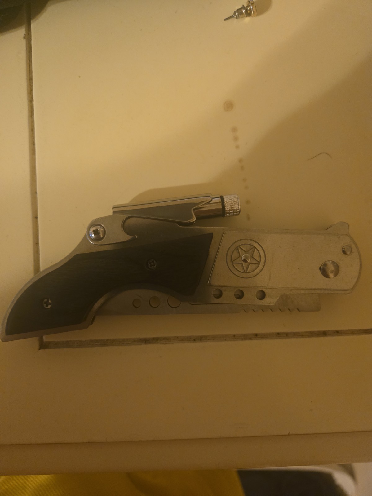 Tactical Folding Knife w/ LED Flashlight Glass Breaker Assisted Open