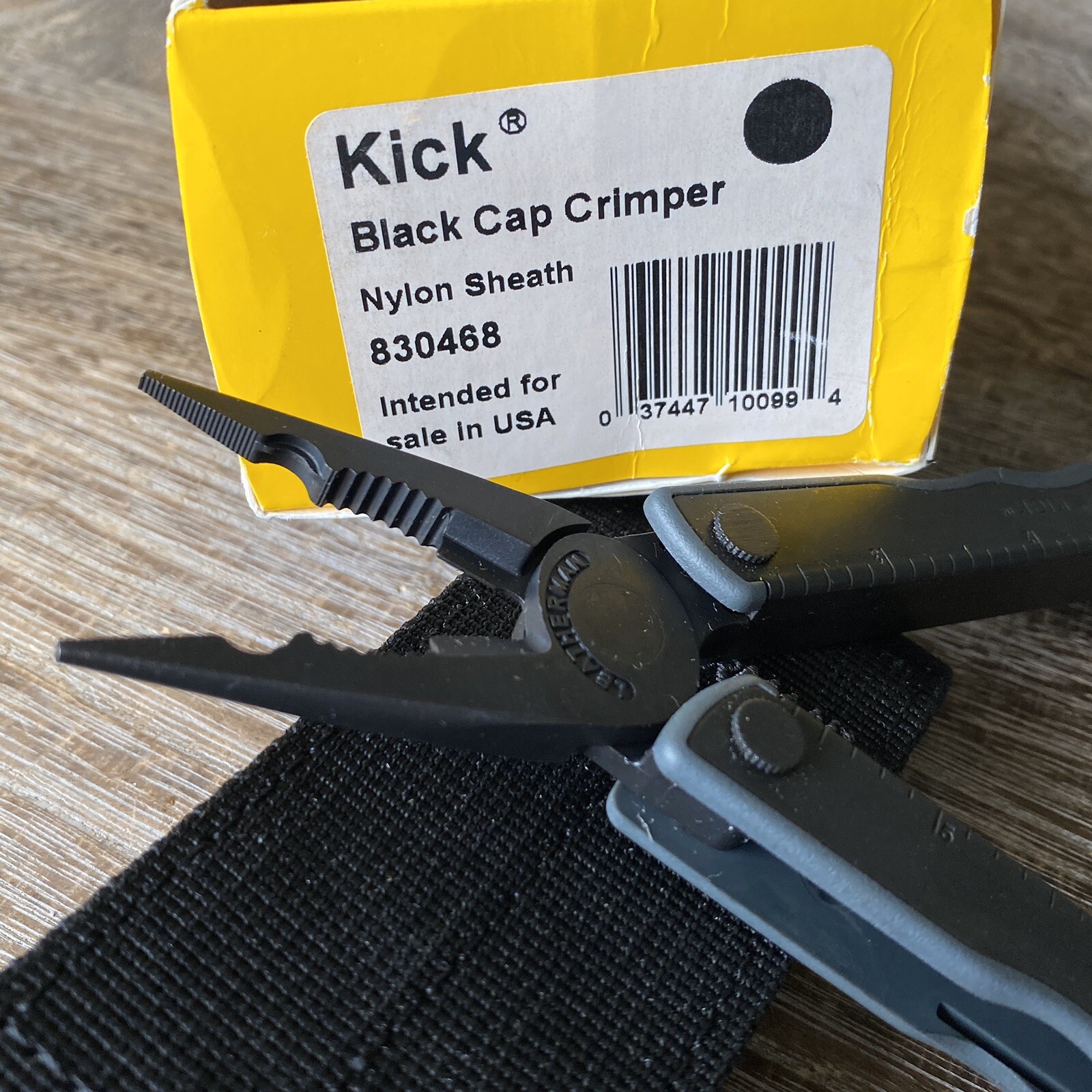 Vintage Leatherman KICK Black CC/Cap Crimper. MOLLE sheath