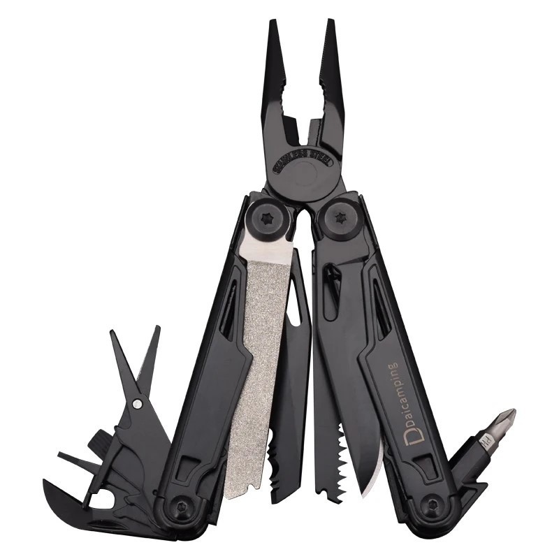 Daicamping DL12 Multi Tool Folding Pocket Knife Sheath Scissors Screw Pliers Can